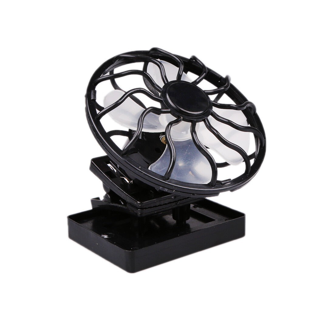 2Pcs Clip-on Mini Solar Panel Fan Outdoor Hat Cooling Fan Camping Cooler