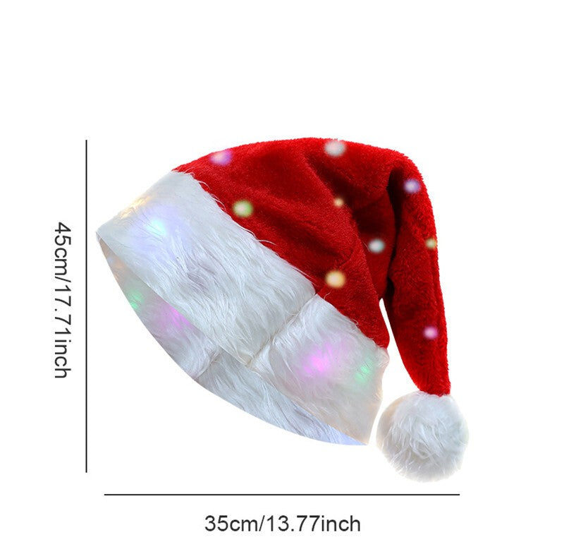 Christmas Hat Xmas Hat Headwear Props LED Santa Hat Light up Santa Hat
