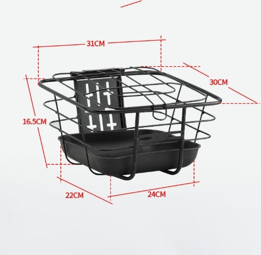Front Bike Basket Slotted Holes Bike Wire Basket Rounded Corners