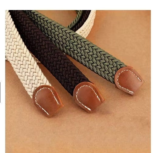 Unisex Woven Elastic Stretch Belt Braided Adjustable Casual Jeans Waist Belt UK
