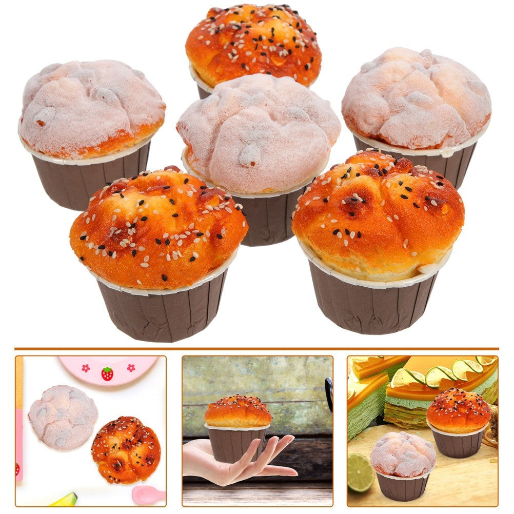 6 Pcs Artificial PU Cake Model Fake Food Decoration for Restaurant Display.*