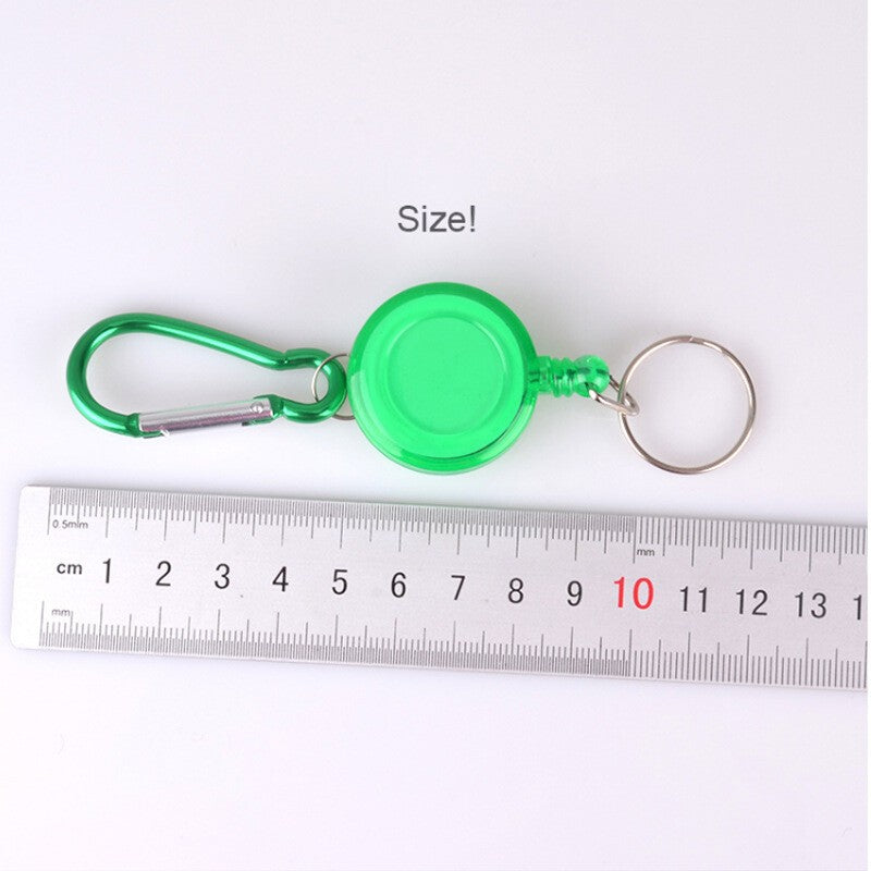 2 x Heavy duty Retractable Pull Badges ID Reel Carabiner Key Chain Cable Recoil