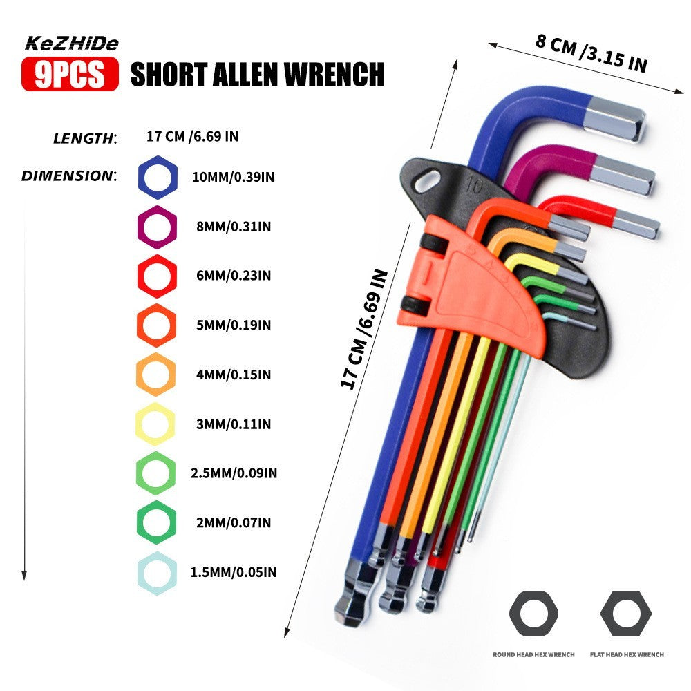 9pcs Screwdriver Tool Set Colorful Hexagonal Wrench Set, Hexagonal Wrench Set