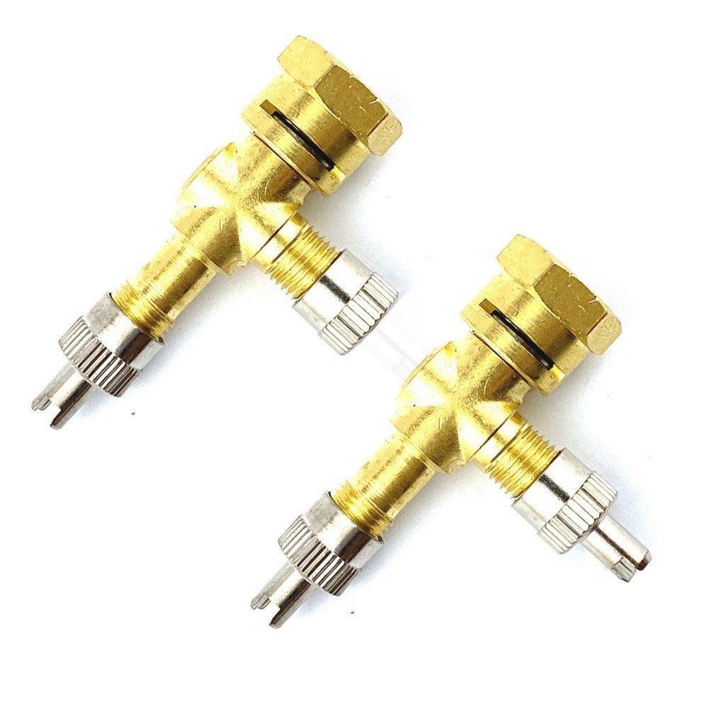 3 way Pure TPMS Valve Tee Adapter for Cars and For Motorcycles Set of 2