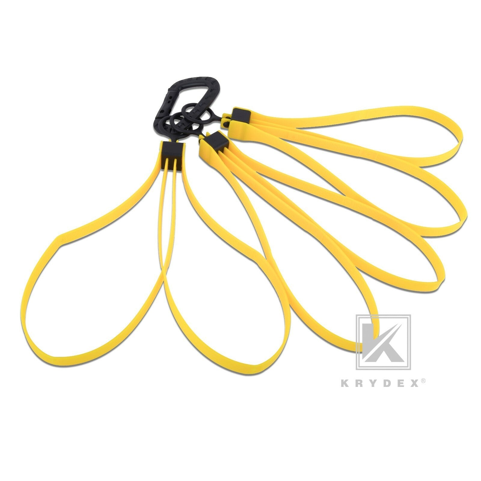 KRYDEX 3pc Tactical Tri-fold Disposable Restraints Plastic Handcuff Strap Yellow