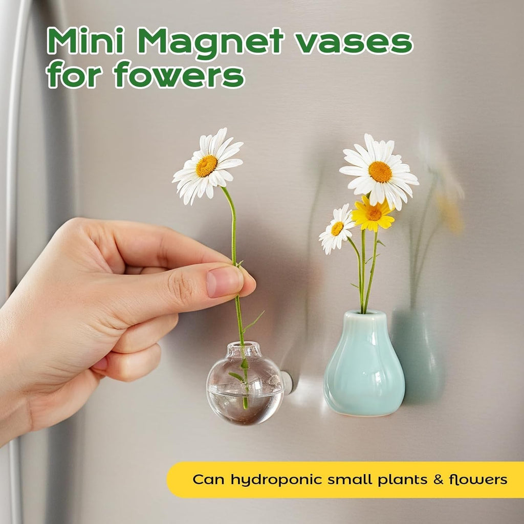 8Pcs Refrigerator Magnets Mini Ceramic Vase Fridge Magnet Vase Magnet for Fridge