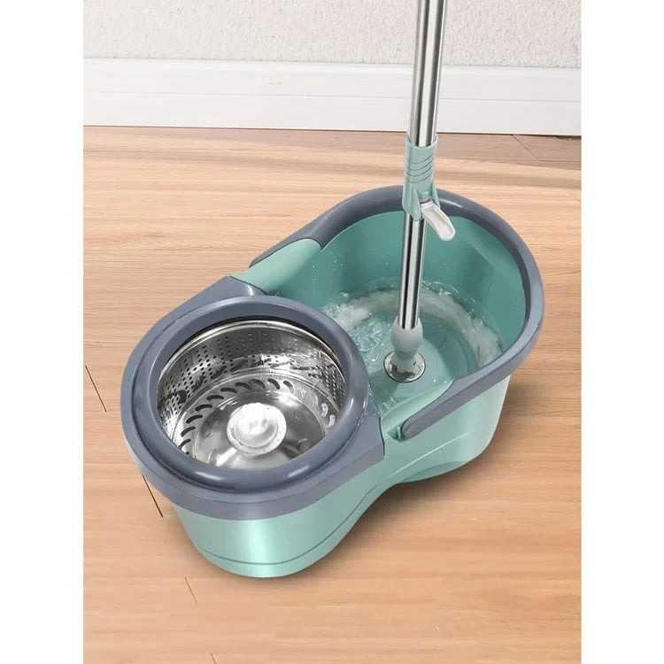 Spin Mop Set with Bucket & Built-in Wringer - Microfiber Floor Mop for Home