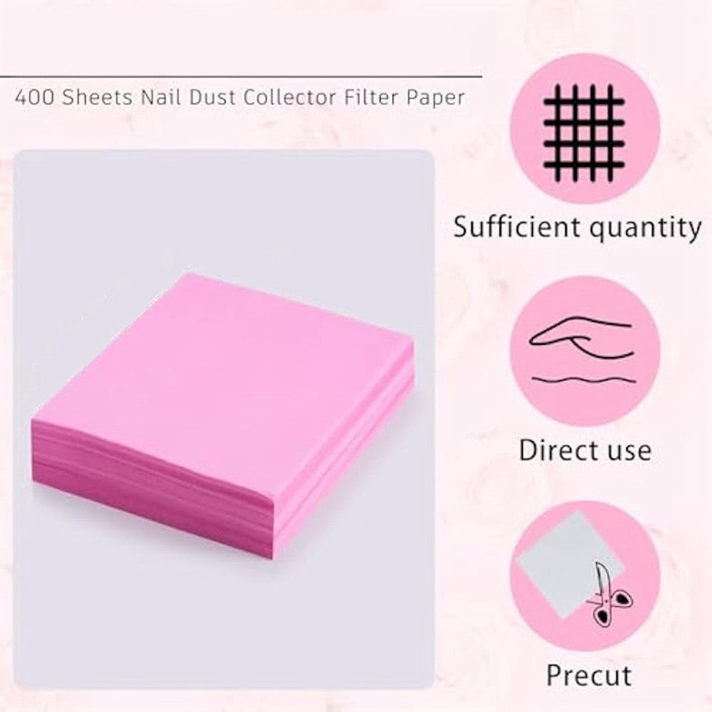 400 Sheets Nail Dust Collector Filter Paper Disposable Nail Dust Suction6387