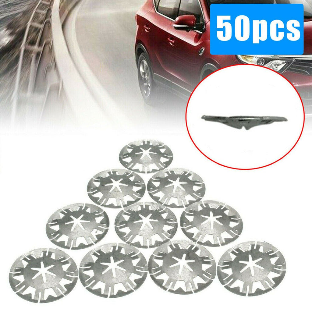 50X Undertray Exhaust Heat Shield Metal Spring Washer Fixing Clip Nut Fit For VW
