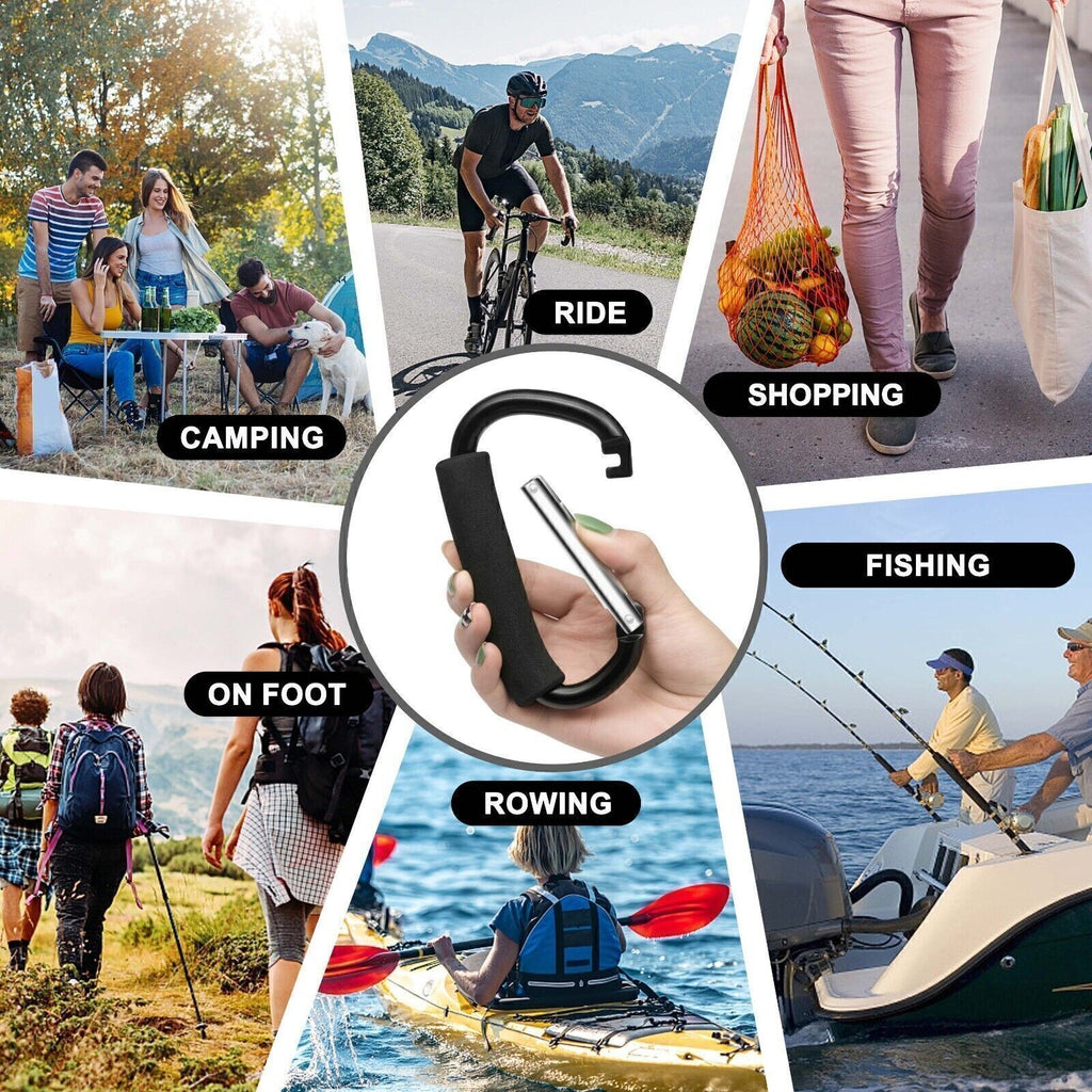2PCS Heavy Duty Carabiner Clip Hook D-ring Screw Lock Outdoor Rock Buckle