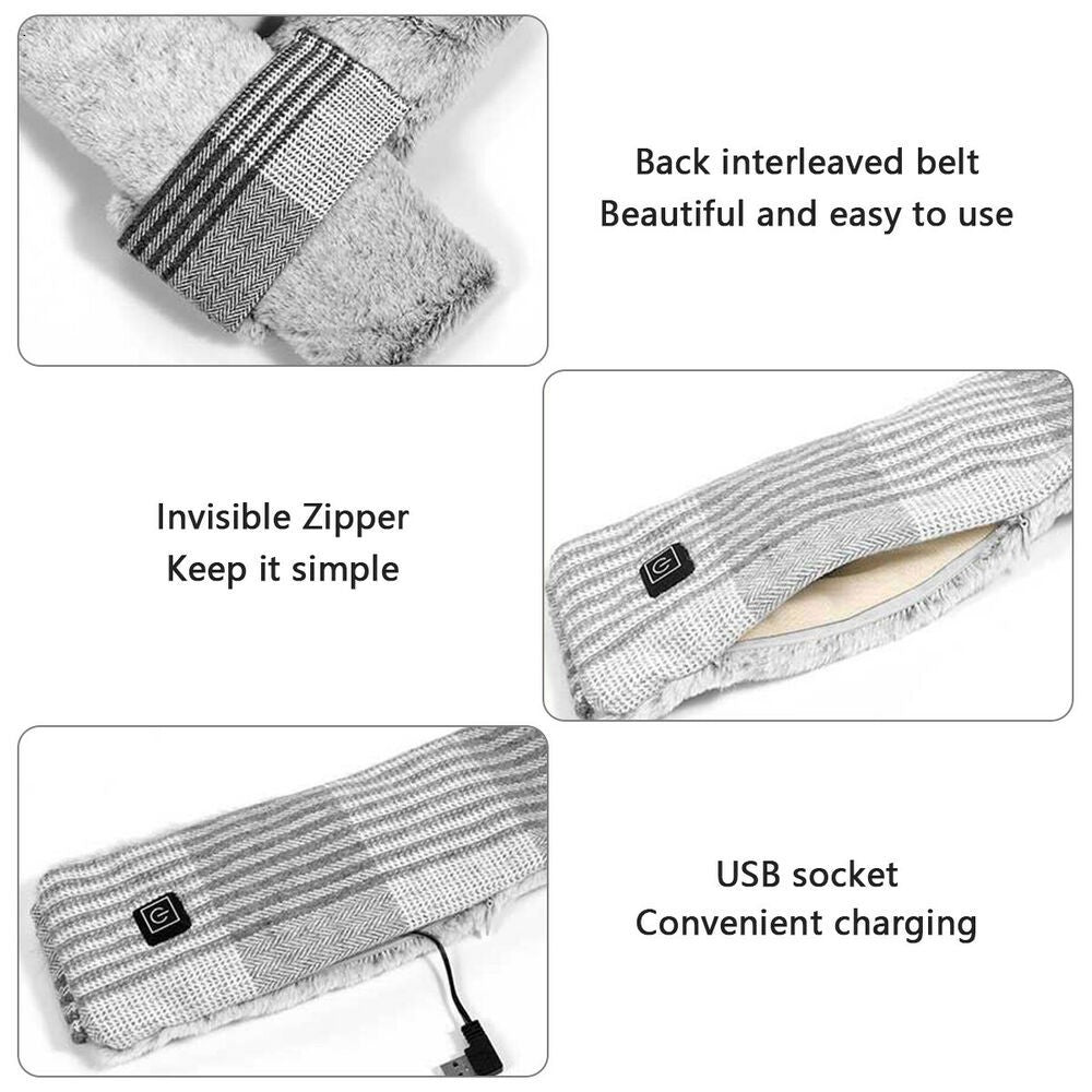 Electric Heated Thick Scarf Winter Neck Warmer Shawl Soft USB Heating Man Woman