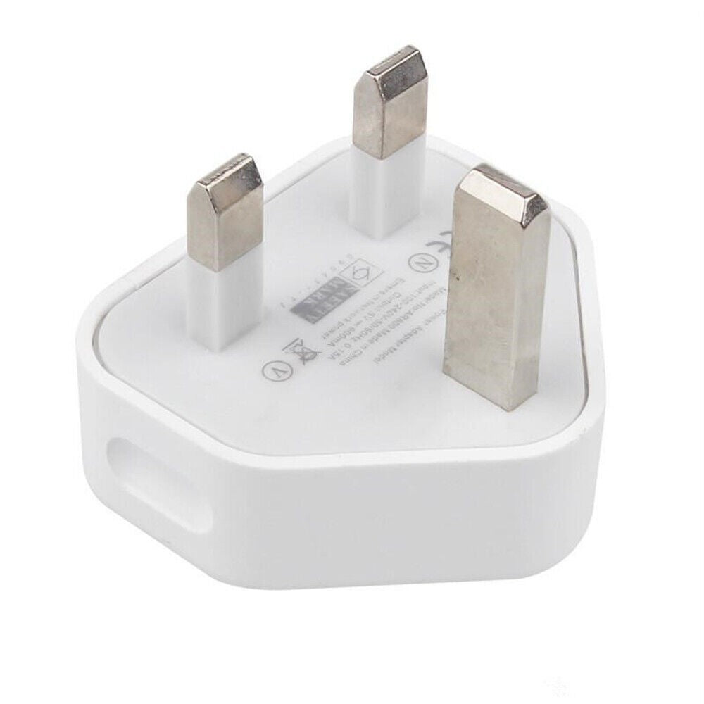 6 Pack UK USB Wall Charger 3 Pin Plug Mains Adapter For Phones, Tablets Power-