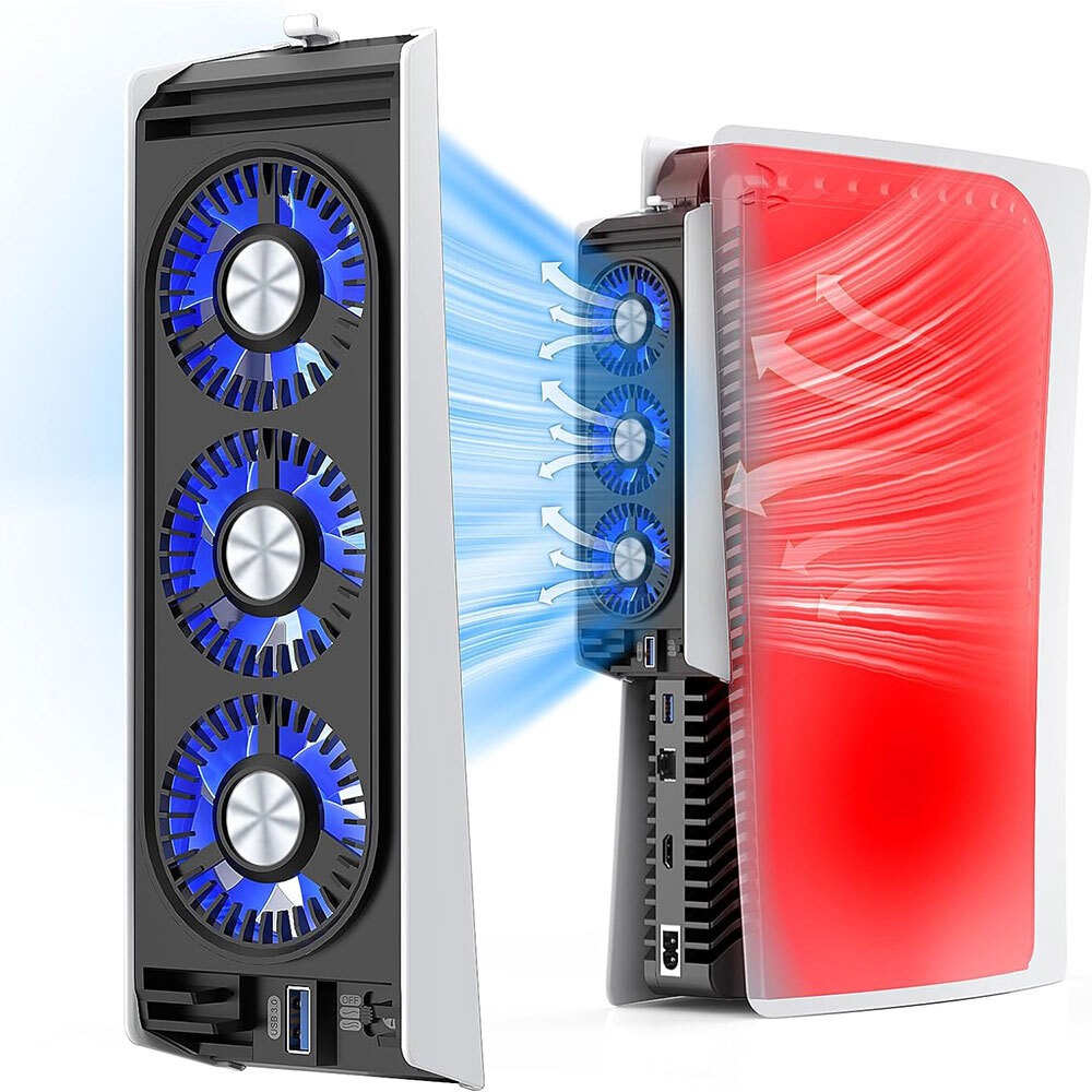 LED Turbo Cooling Fan for PS5 PlayStation 5 Console, 2 speed, USB 3.0 UK Seller