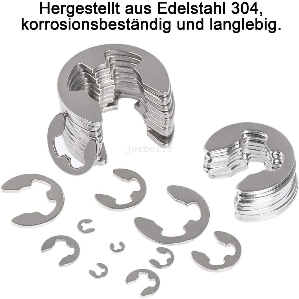 400X Assorted M1.5 -M15 Stainless E Clip C Circlip Kit Retaining Snap Ring Set