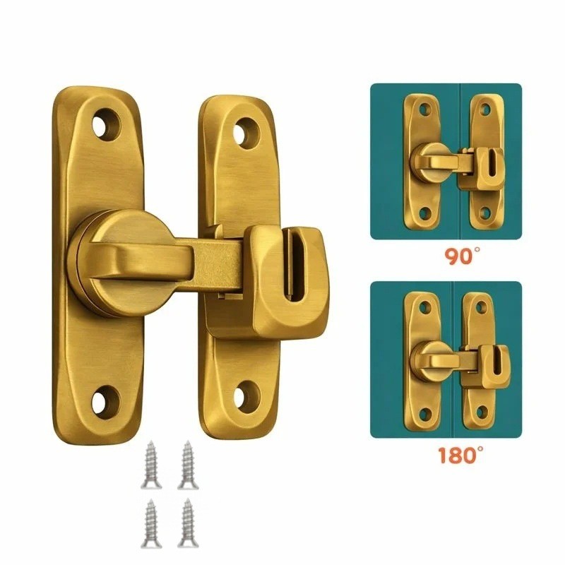 Flip Door Latch, 90/180 Degree Barn Door Gate Latches Lock, Right Angle Door Loc
