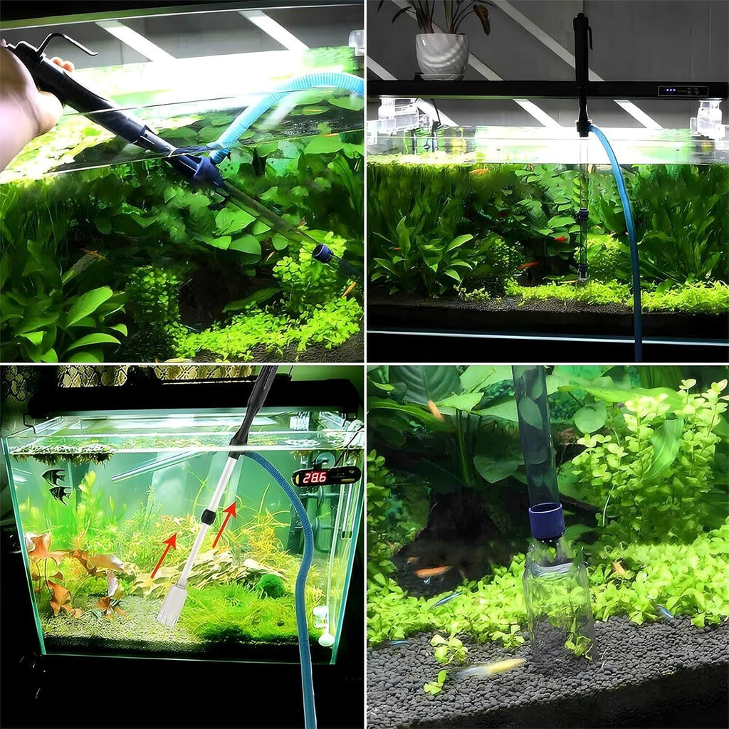 Electric Aquarium Siphon Vacuum Cleaner Fish Tank Gravel Cleaning Filter