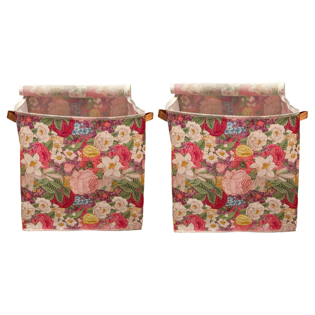 Flower Storage Bag Double Zipper Clothes and Blankets Storage Fabric Moving Bag