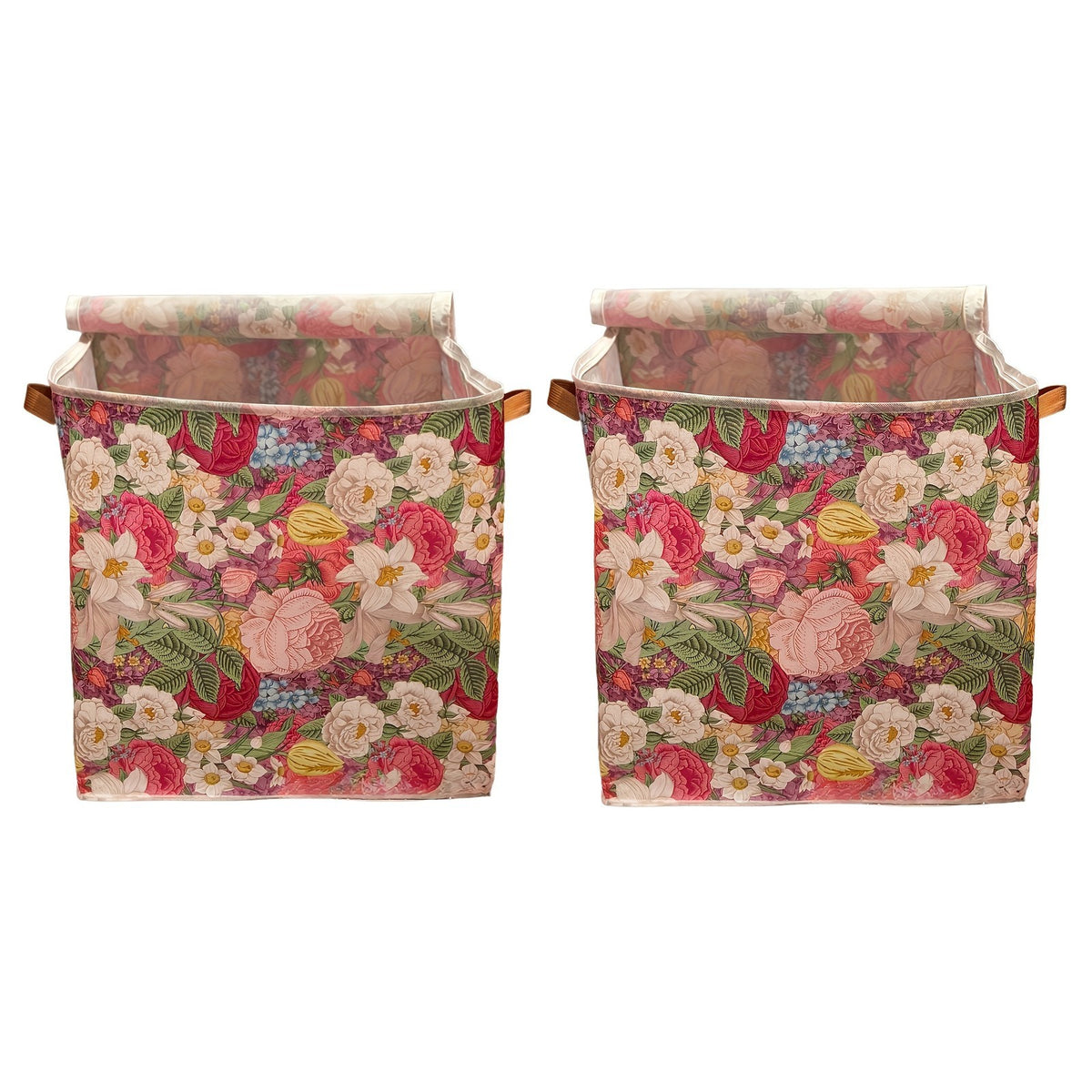 Flower Storage Bag Double Zipper Clothes and Blankets Storage Fabric Moving Bag