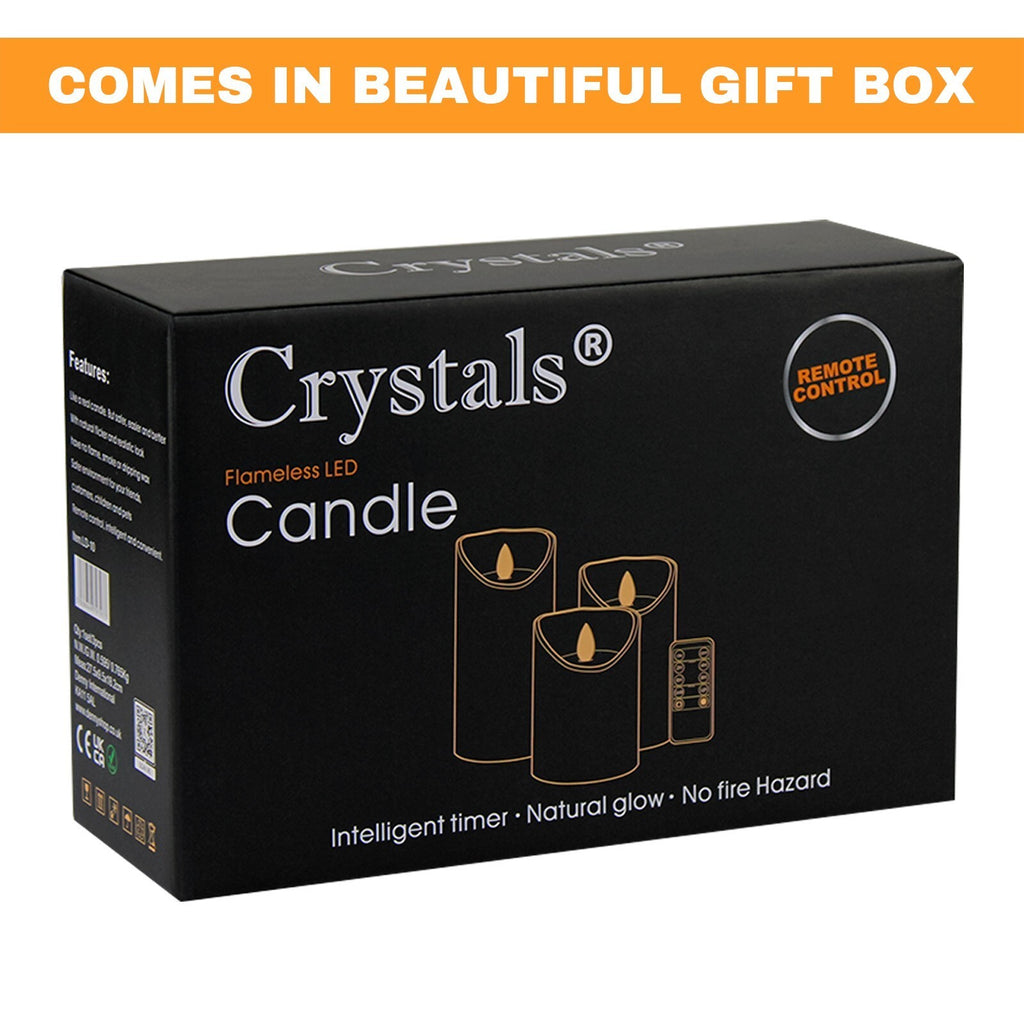 3Set Flickering LED Candles Real Wax Battery Powered Lights Remote Control Lamps