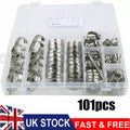 101x Assorted Stainless Steel Hose Clamp Kit With No Driver Jubilee Clips Set UK