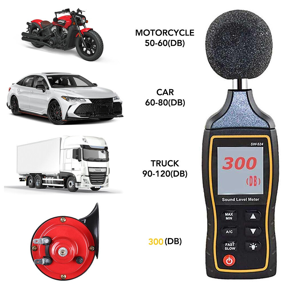 300DB Super Train Horn For Trucks SUV Motorcycles Car-Boat 12V Vehicle Universal