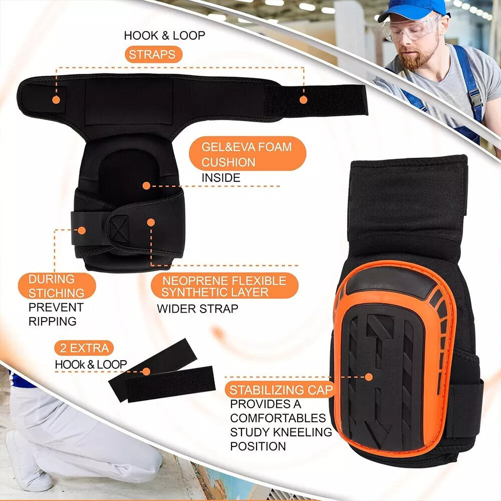 2Pcs Knee Pads for Work Heavy Duty Gel Cushion Knee Protection Construction