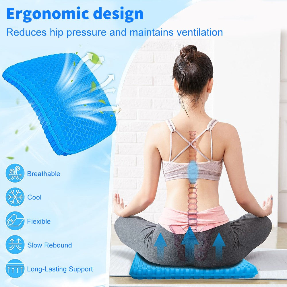 Honeycomb Breathable Gel Seat Cushion Cooling Double Thick Egg Sitting Mat
