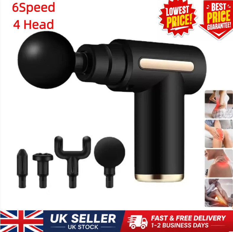 Massage Gun Deep Tissue Muscle Therapy Percussion Message Relax Back Neck 4head
