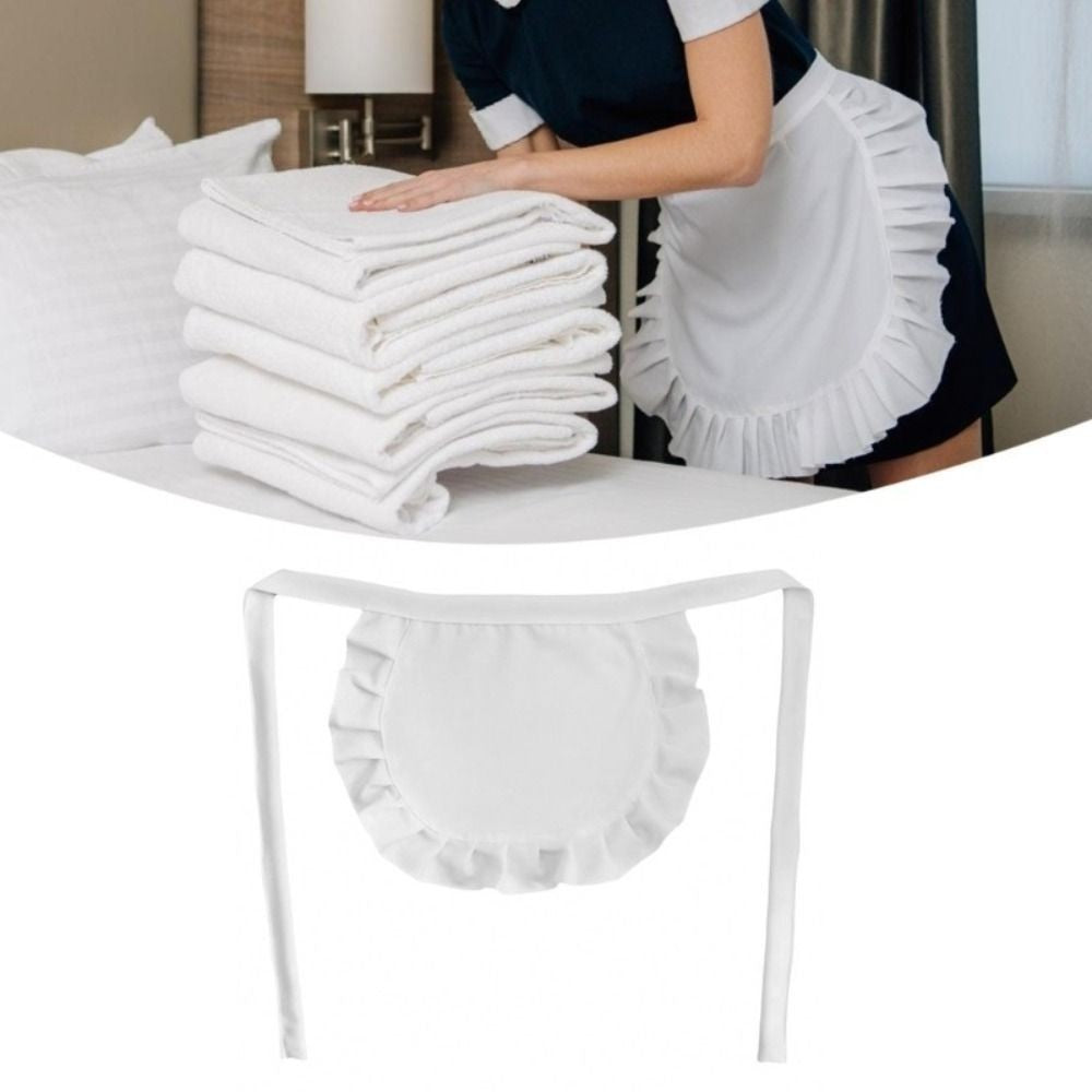 1Pcs Black White Maid Waitress Half Waist Apron Kitchen Party Catering
