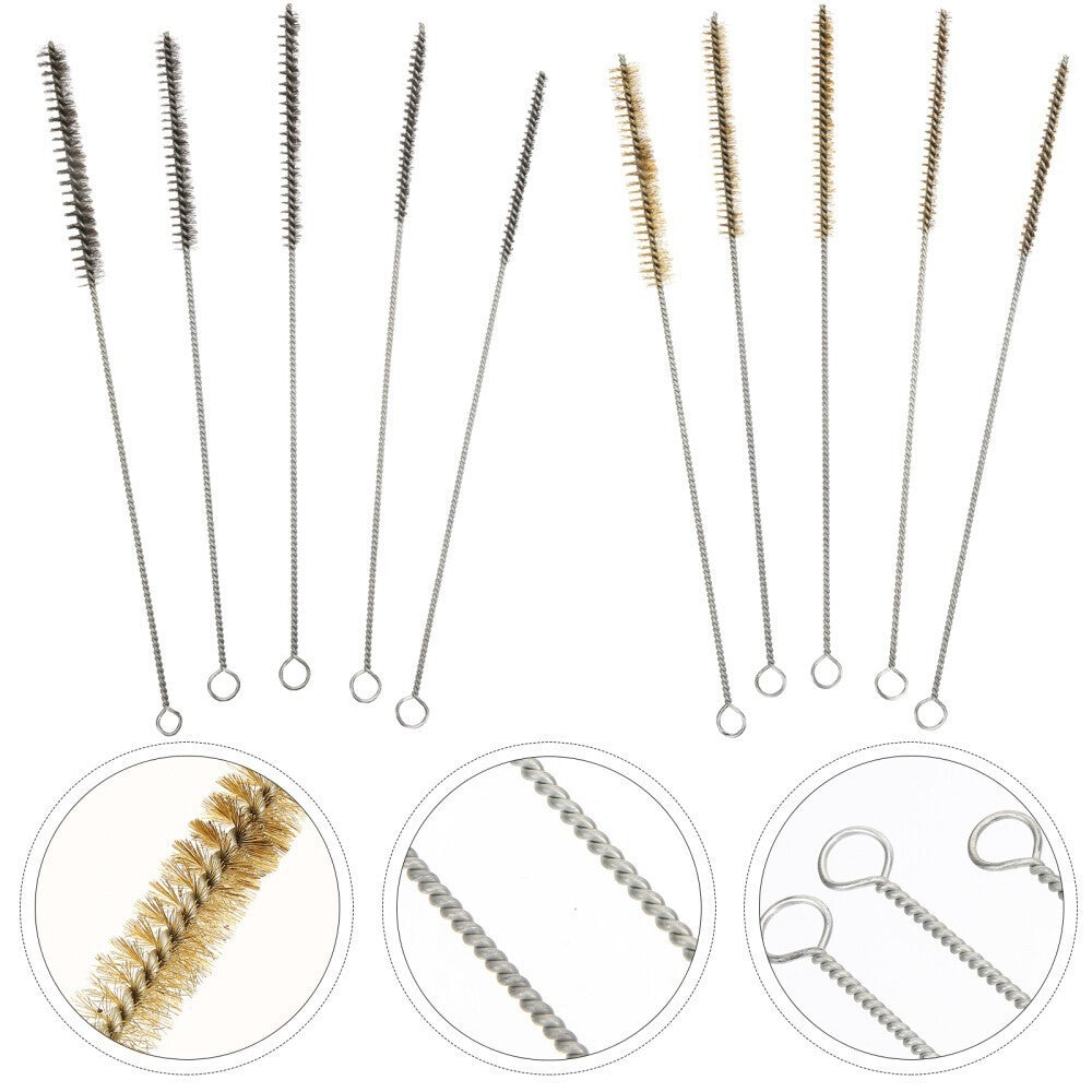 10pcs Wire Bore Brushes Stainless Steel Wire Brushes Pipe Hole Cleaning Brush