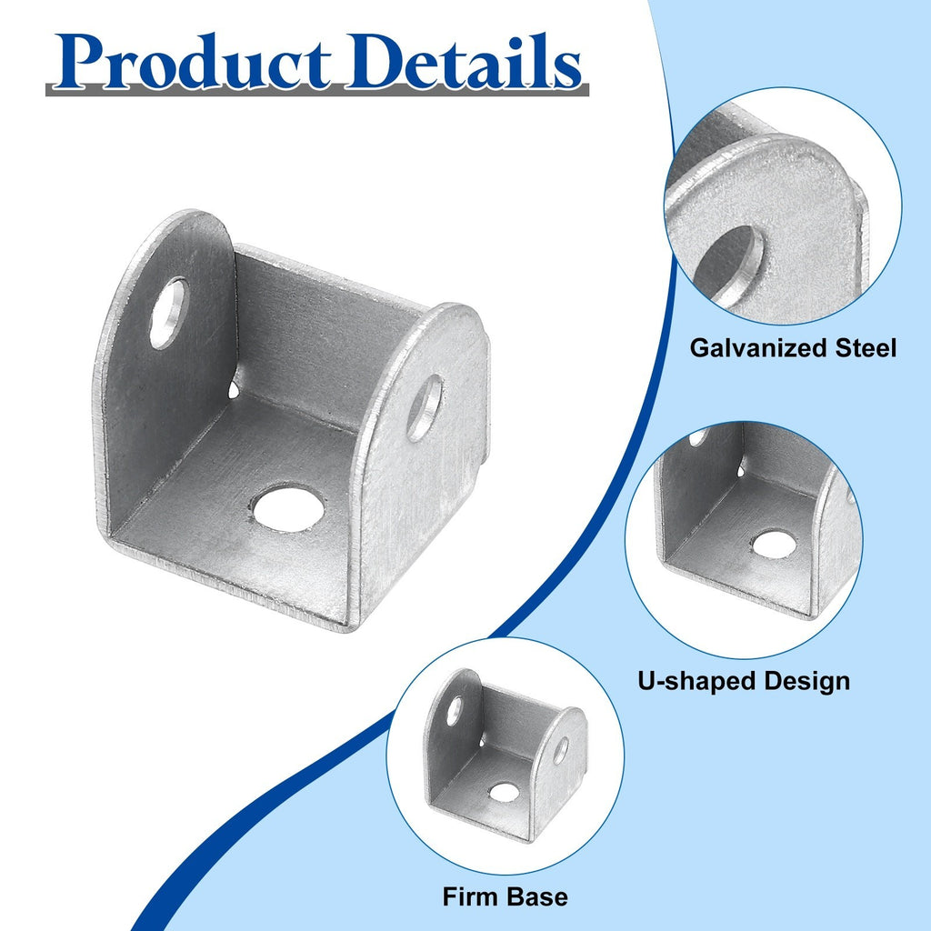 10pcs U Bracket for 0.83" Panel, 21x21x24mm Metal U Shaped Fasteners Brackets