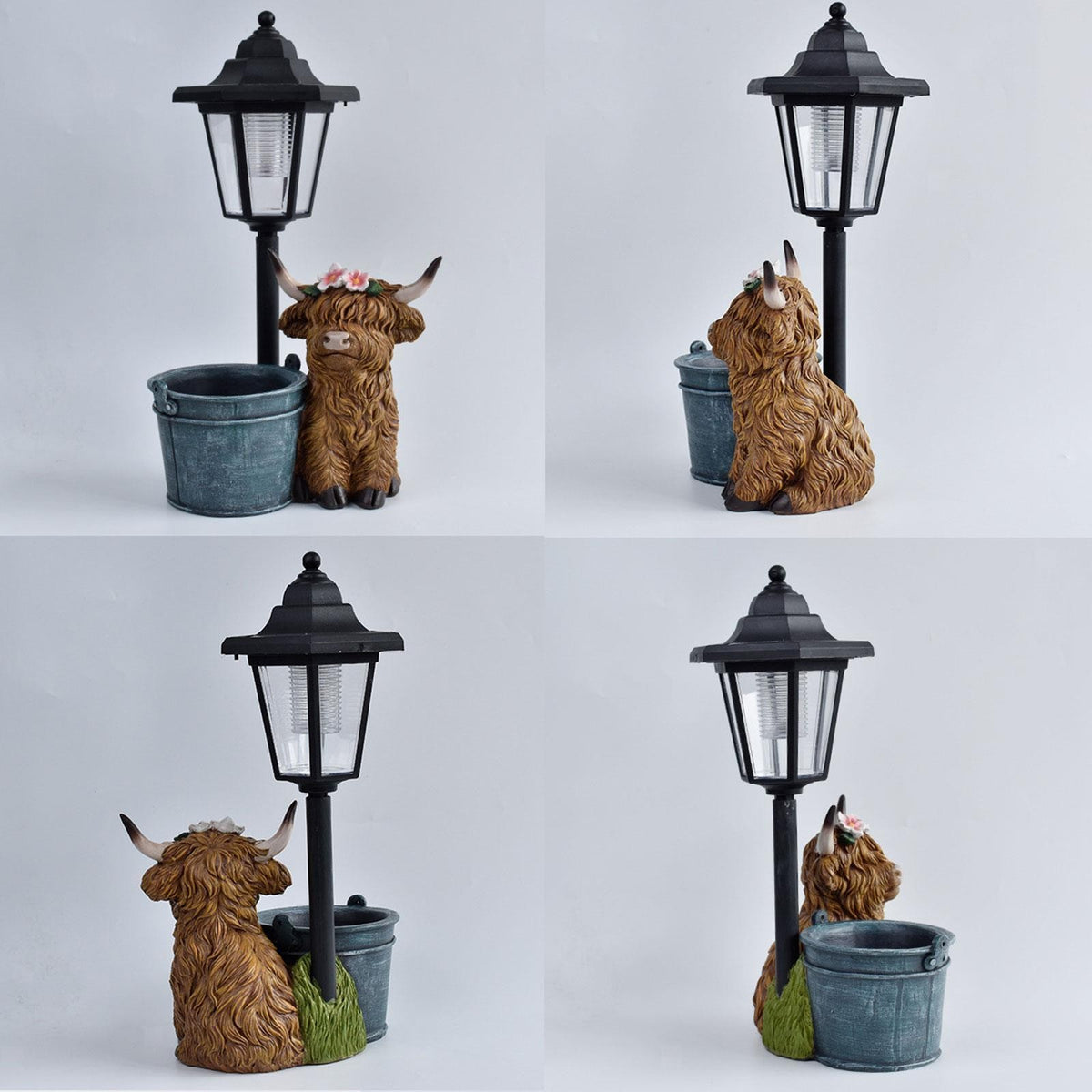 Cow Figurine with Solar Lighting for Outdoor Spaces And Gifts.*