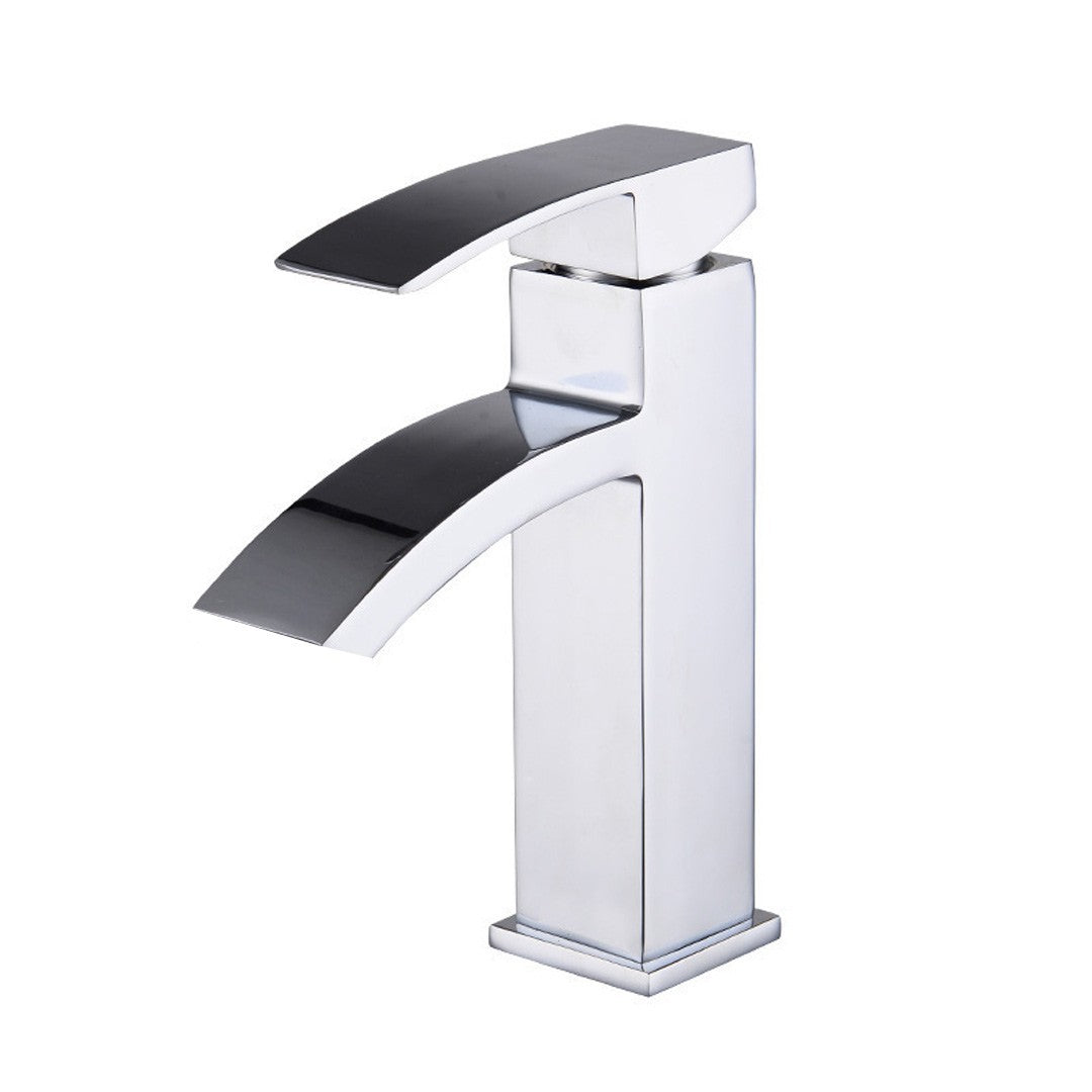 Waterfall Bathroom Sink Tap Cloakroom Basin Mixer Chrome Mono Faucet + Waste Set