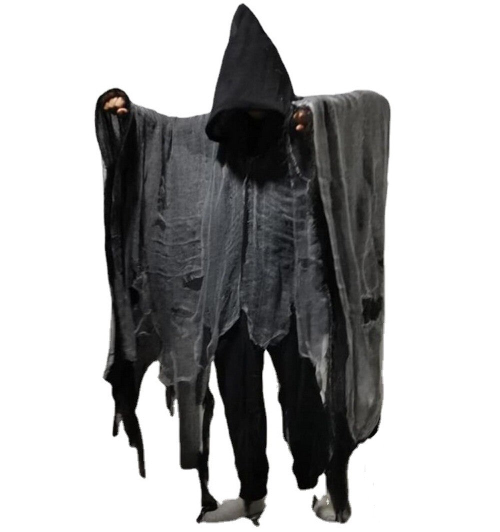 Adult Grim Reaper Costume Mens Phantom Halloween Horror Robe Cloak Fancy Dress