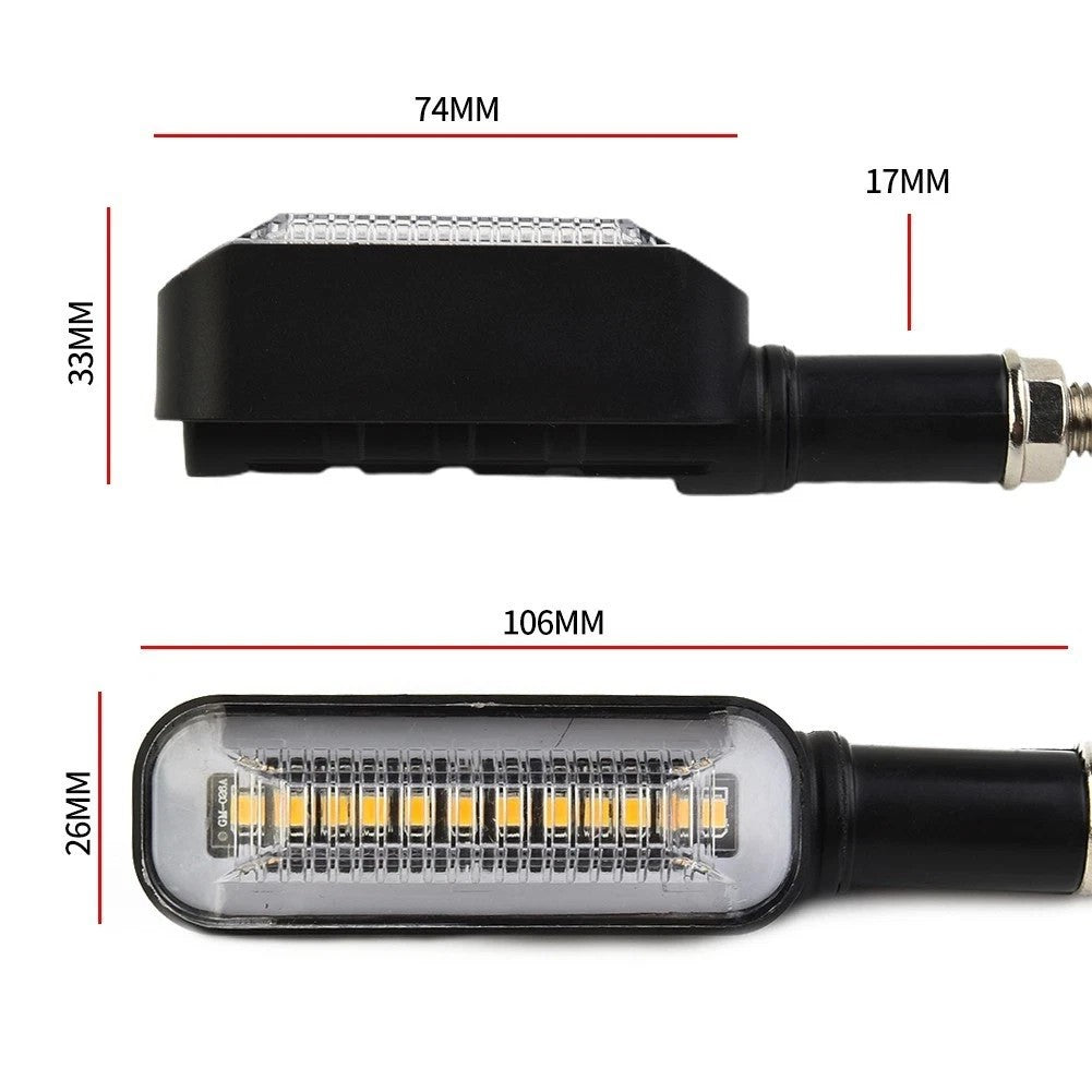 2X Motorcycle Bike LED Turn Signal Indicator Light Sequential Rear Lamp Amber