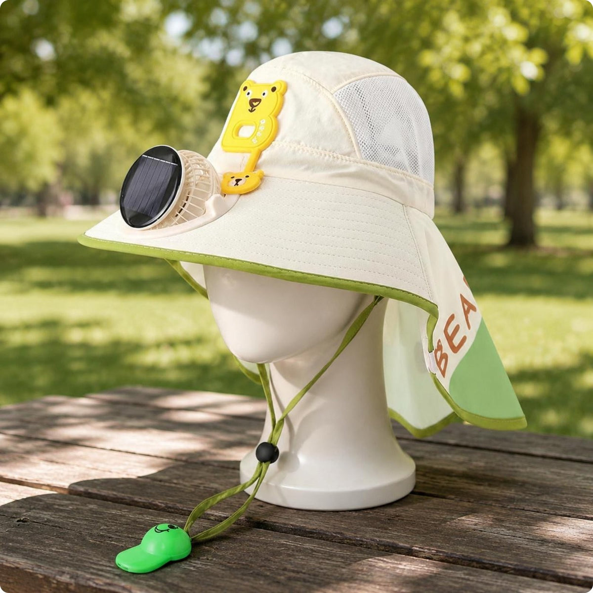Children's Sunshade Hat Solar Powered Fan Kids Sun Hat Face and Neck Shade