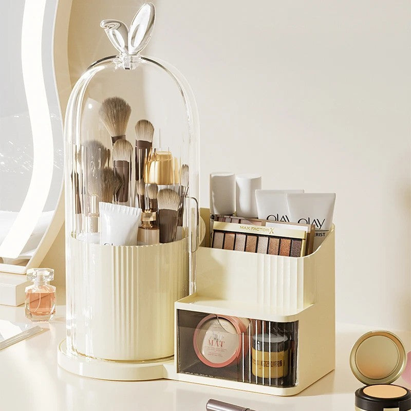 Sliding Lid Toothbrush Organizer,Rotating Toothbrush Holder,Porta Cepillos