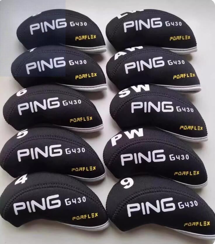 New 10Pcs Golf Iron Covers Head cover For PING Neoprene Black