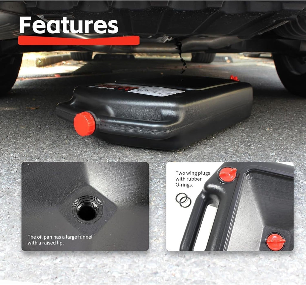 Oil Drain Pan Coolant & Gearbox Fuel Drain Pan Tray Vehicle 10L Capacity