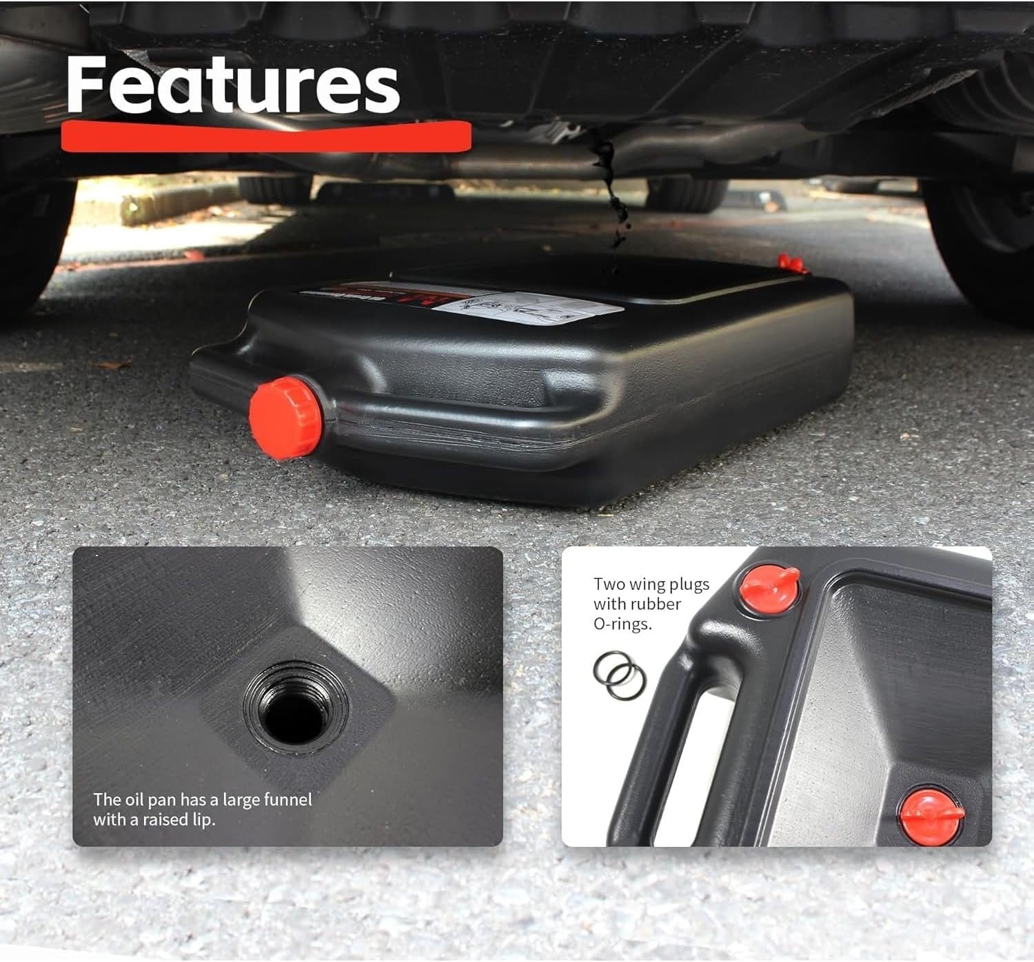 Oil Drain Pan Coolant & Gearbox Fuel Drain Pan Tray Vehicle 10L Capacity