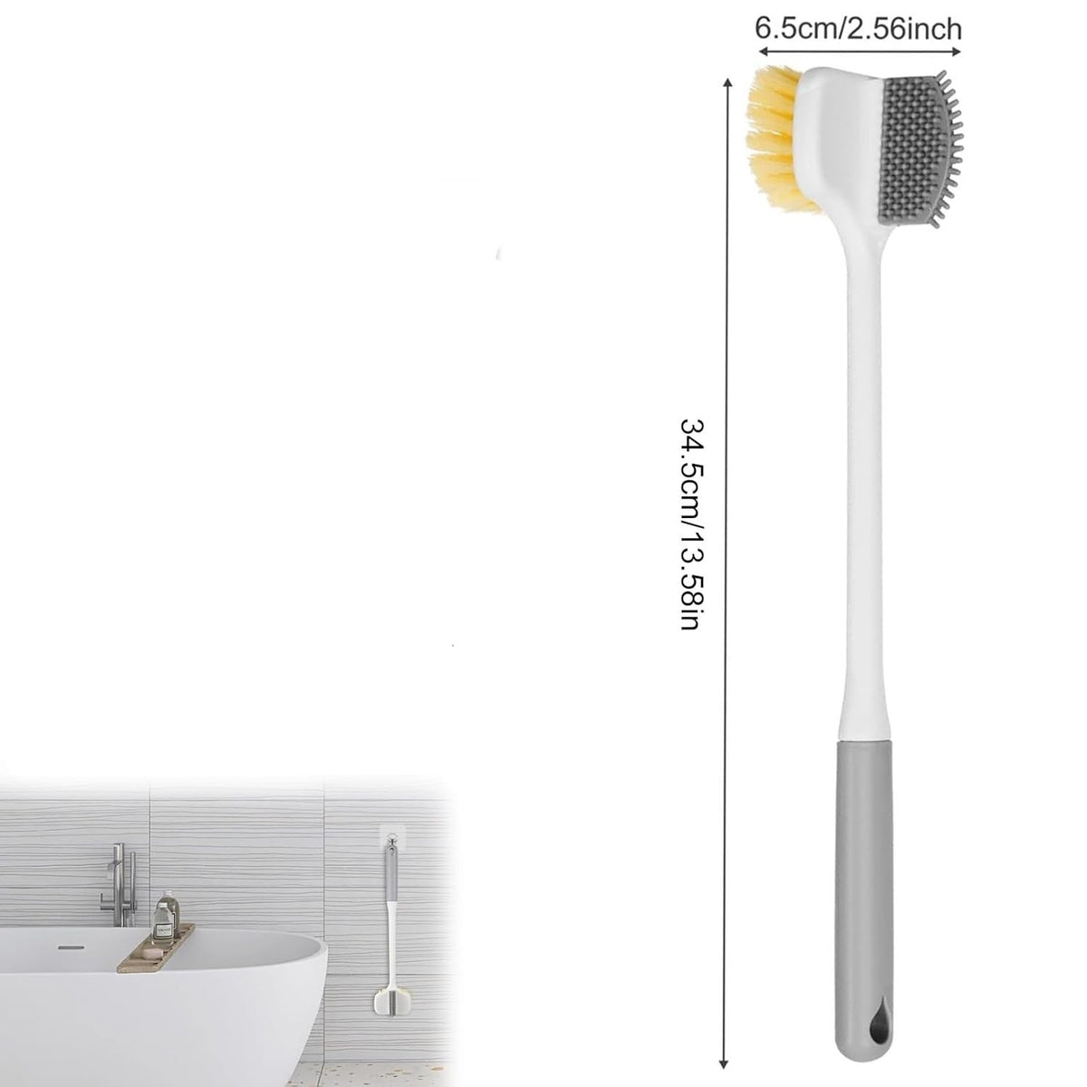 Foot Brush for Shower Scrubber Gap Cleaning Brushes with Long Handles Toe Washer