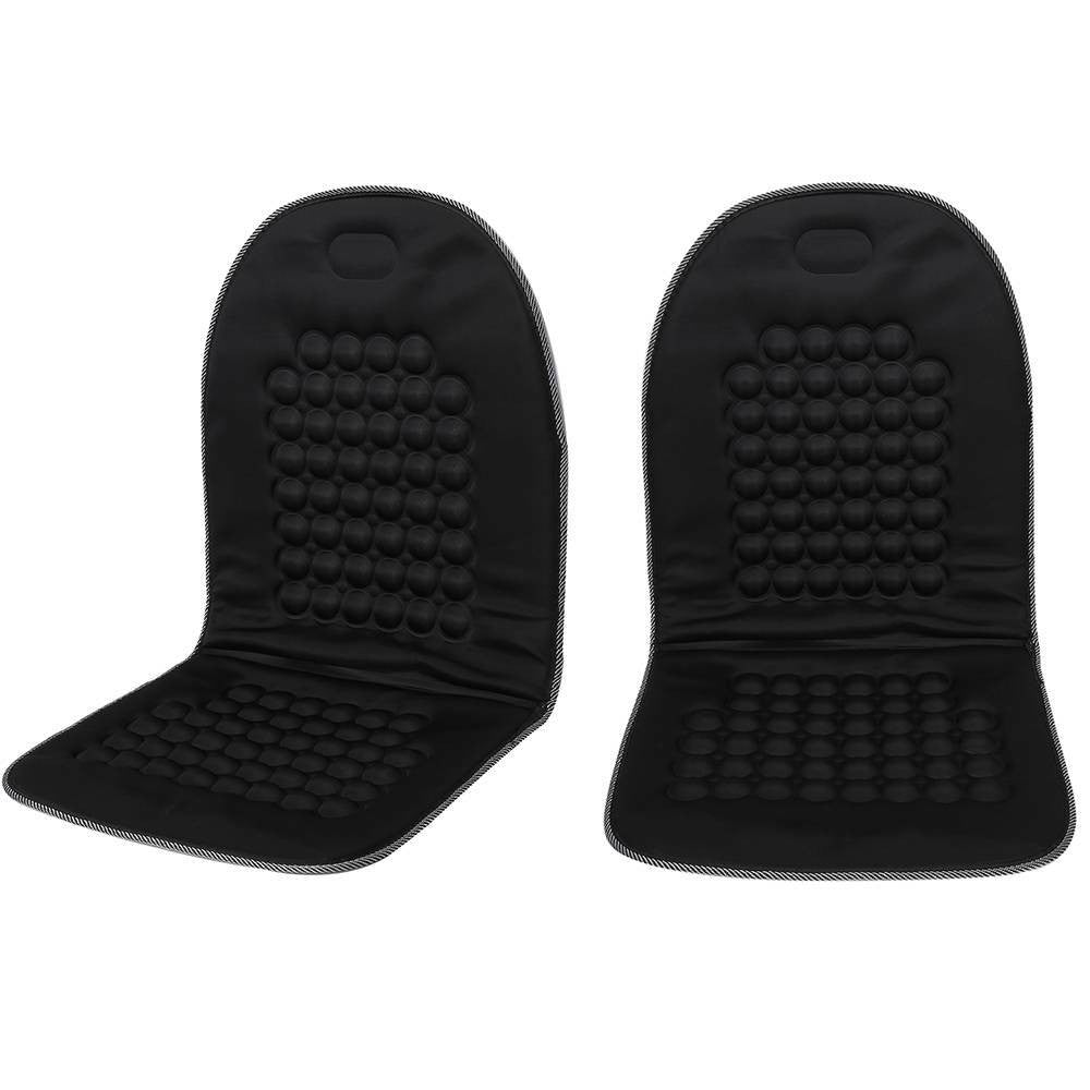 2Pcs Black Car Front Seat Cushion Soft Protector Pad Comfort Chair Cover Mat