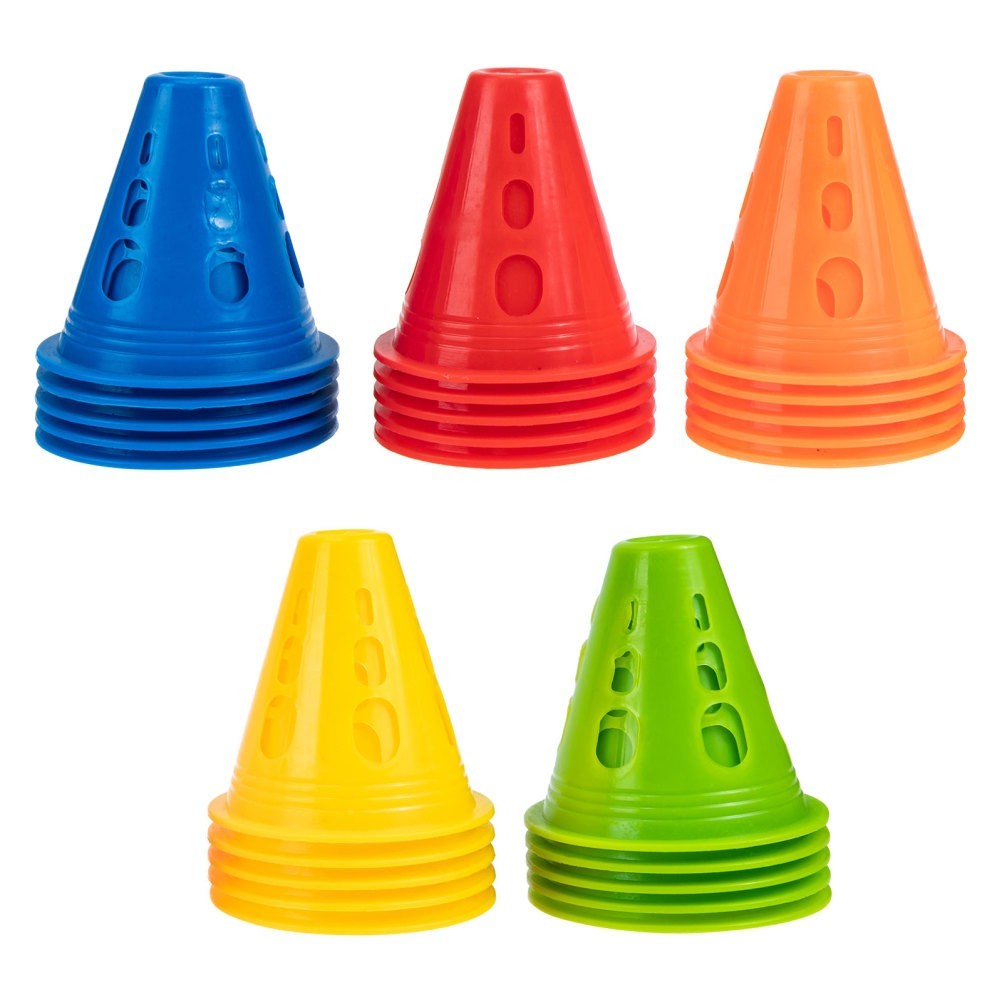 25Pcs Portable Plastic Roller Skating Marker Cones for Agility Training
