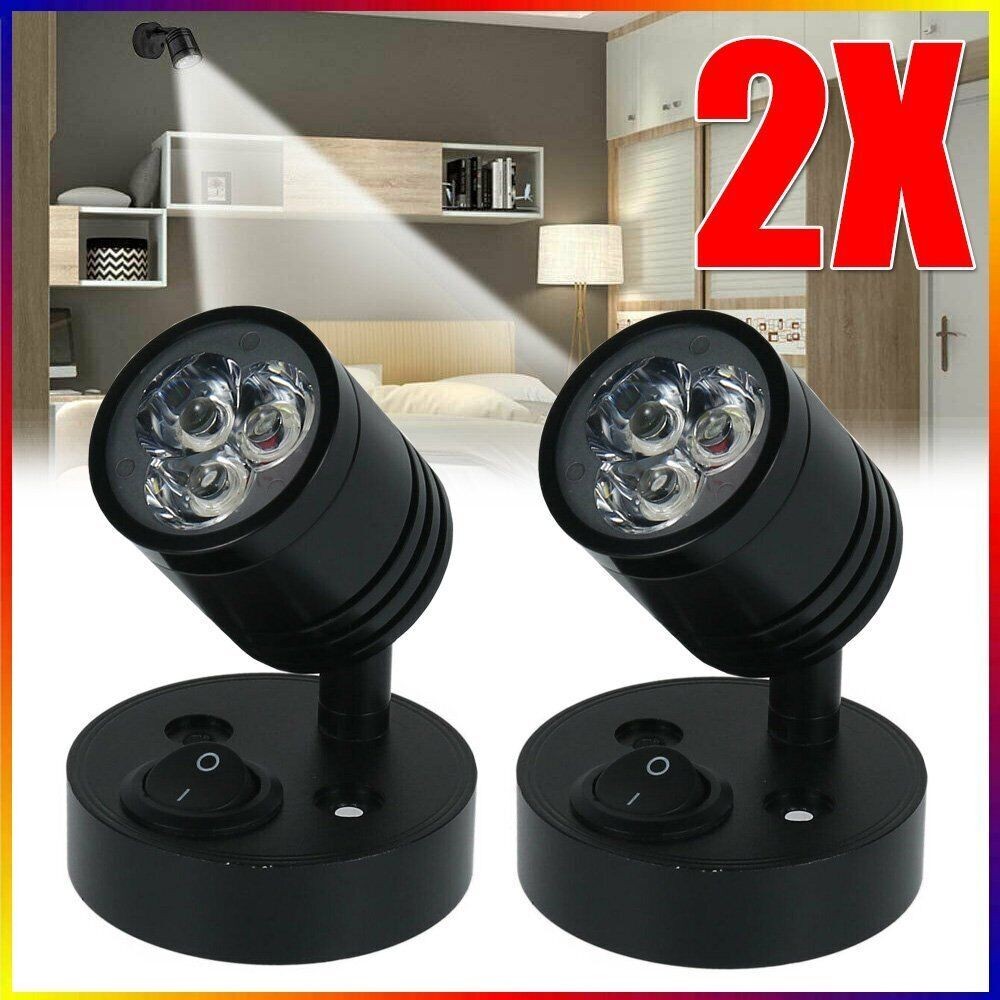 2/4x LED Reading Light Camper Caravan Van Motorhome Boat Interior Spot Lamp 12V