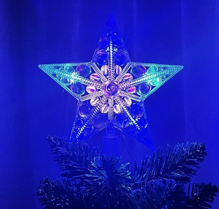 Christmas LED Light Tree Topper Star, Xmas Holiday Tree Decoration Star Light