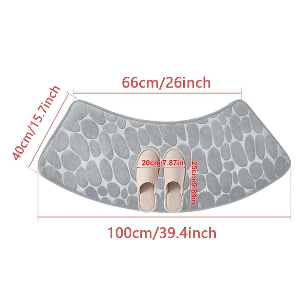 Non-slip Floor Toilet Mat Bathroom Mat Curve Foot Mat Carpet Curved Bath Mat
