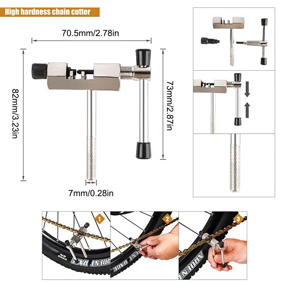 6PCS Bicycle Repair Kits Bike Cassette Crank Chain Whip Spanner Removal Tools