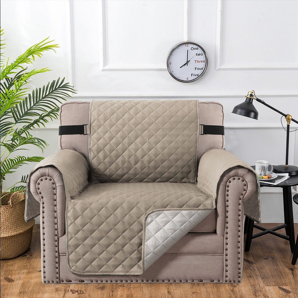 Quilted Sofa Slipcovers Reversible Waterproof Throw Pet Protector Couch Cover UK