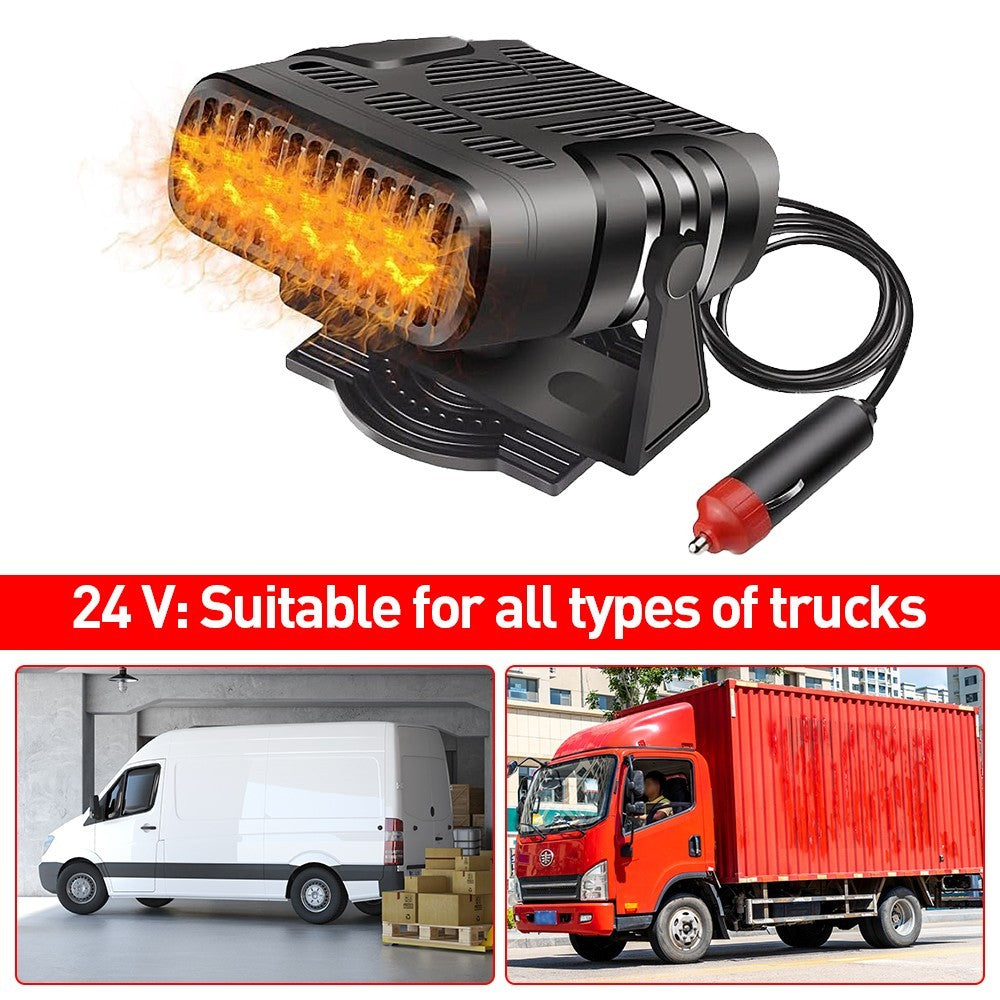 200W Electric Car Heater 12/24V Heating Fan Defogger Defroster Demister Portable