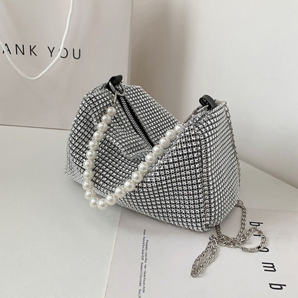 Glitter Box Handbag Rhinestone Ladies Shoulder Bag Evening Banquet Bags Party UK